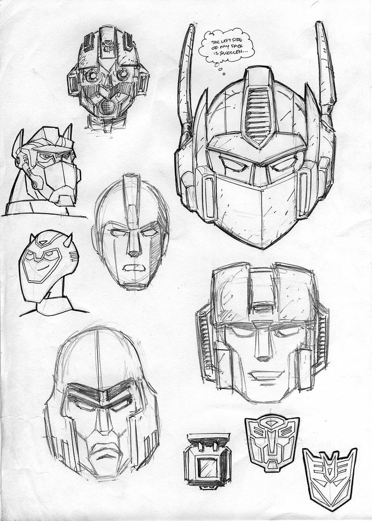 Transformers Head Sketches by SheldonGoh on DeviantArt