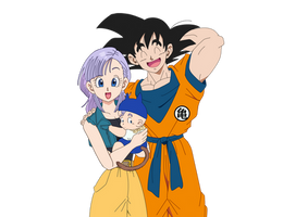 Goku x Bulma Family (AU) Render