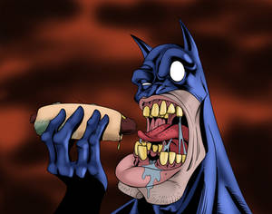 Batman Eats A Hotdog