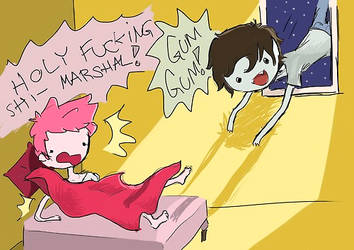 Marshall Lee the bed intruder!! :o