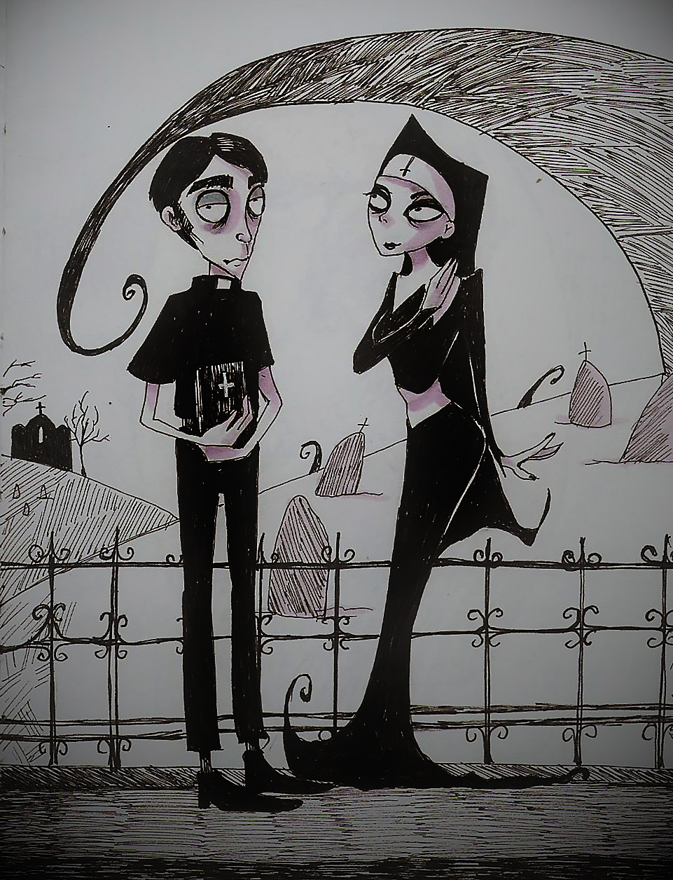 images Deviantart Tim Burton Drawing Style ocs sabella and vincent tim burton