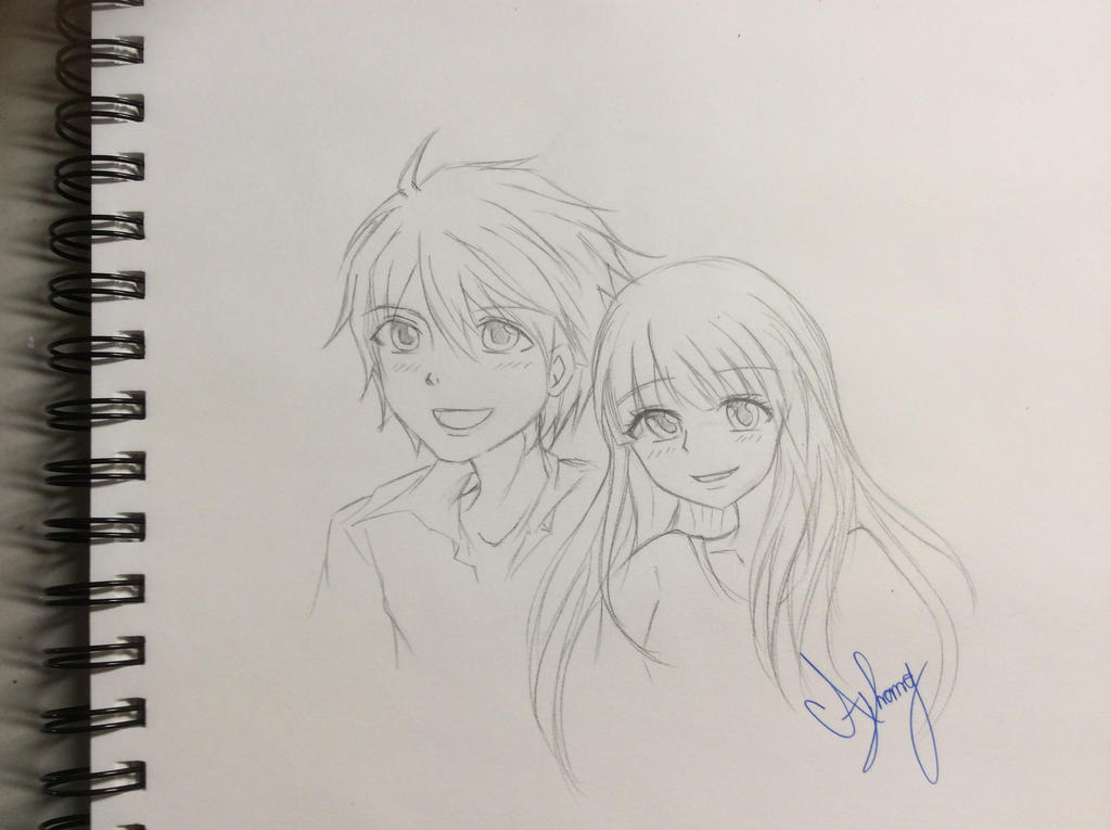 Cute Anime couple sketch by DaMathAvatar on DeviantArt