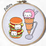 Nyan burger and Nyan Cream Cat Crossstitch pattern