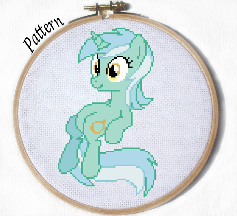 Sitting Lyra cross stitch pattern