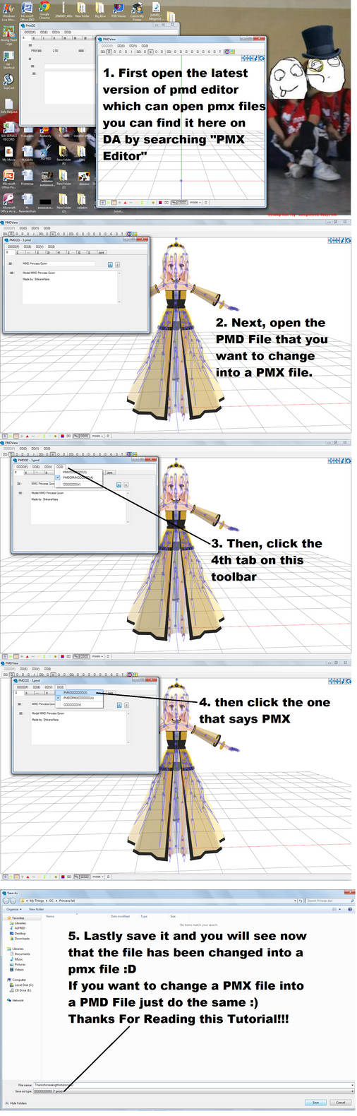 Mmd Tutorial Converting Pmd To Pmx By Nekofred On Deviantart