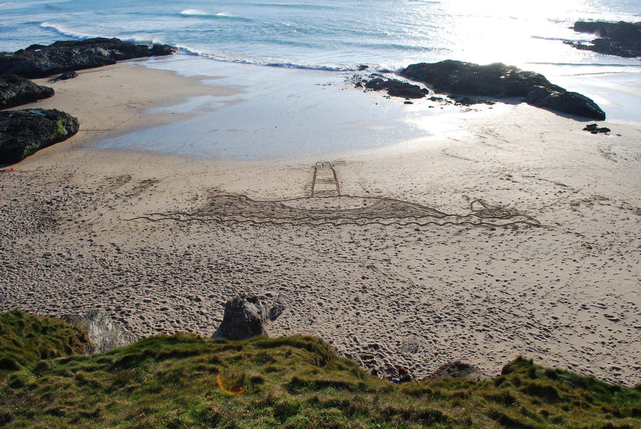 Beach Art- Godrevy Lighthouse