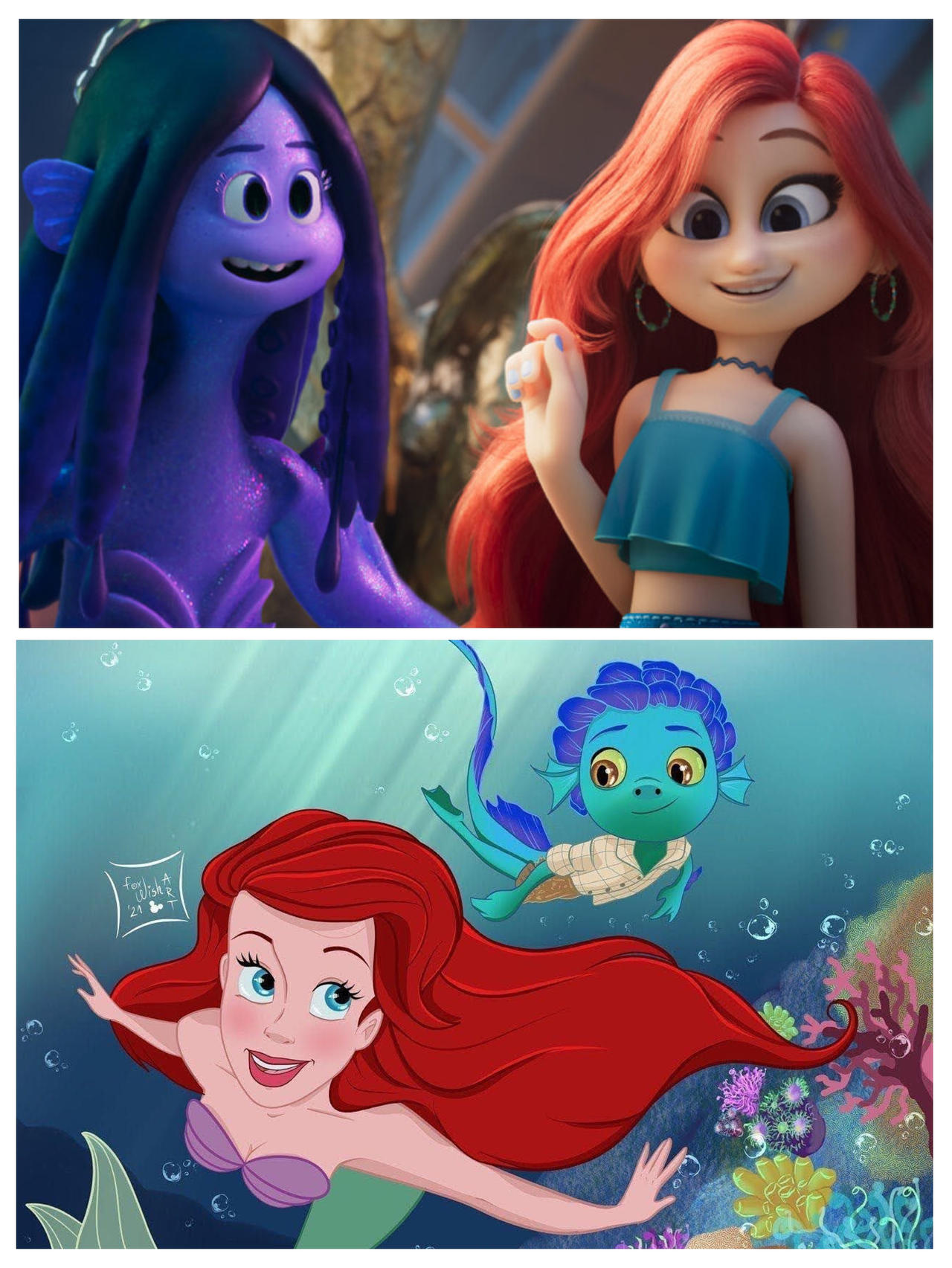 Luca and Ariel meets Ruby and Chelsea by migmonster1979 on DeviantArt