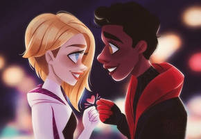 Miles Morales and Gwen Stacy in love