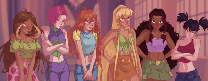 The Winx Club together in 3D