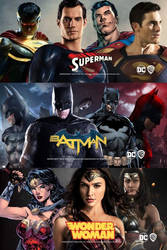 Superman,Batman,Wonder Woman as the DC Champions by migmonster1979