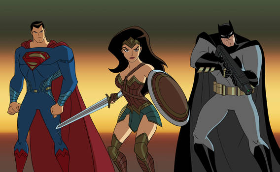 Superman,Batman and Wonder Woman as the DC Legends