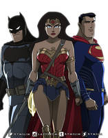 Superman,Batman,Wonder Woman as the DC Guardians