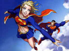 Superman and Supergirl as DC Legends of the World