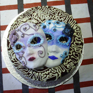 venetian mask cake