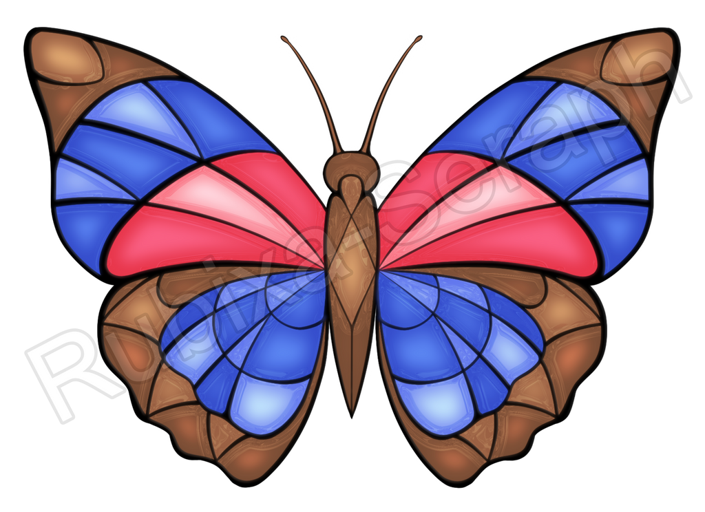 Stained Glass Agrias Butterfly