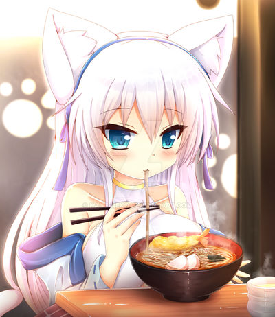 OC - Shiro-chan eating New Year Soba