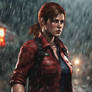 Claire Redfield walking through the rain AI