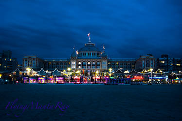 Kurhaus at night.