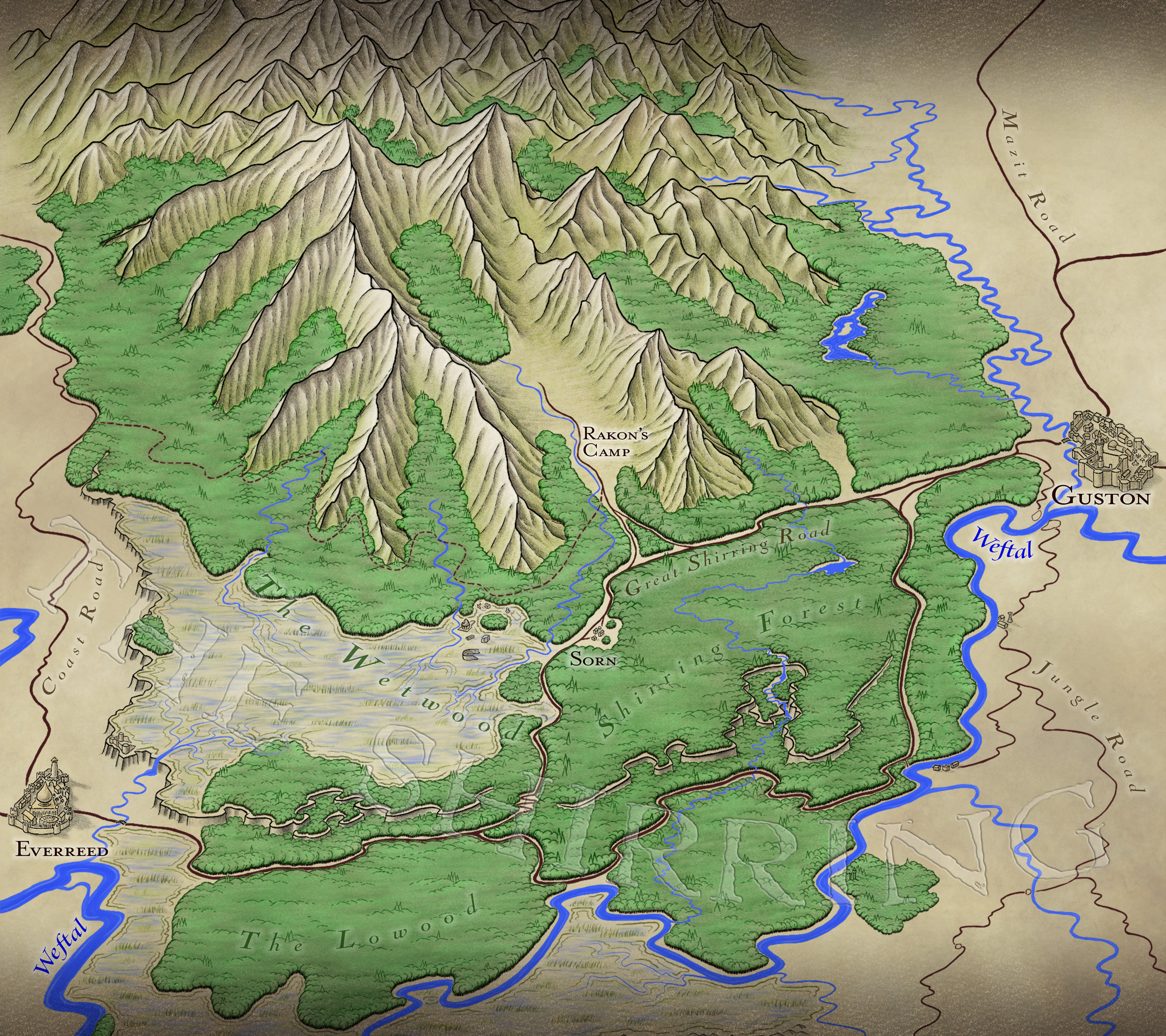 Novel Map: The Shirring, from Everreed to Guston by XianPryde