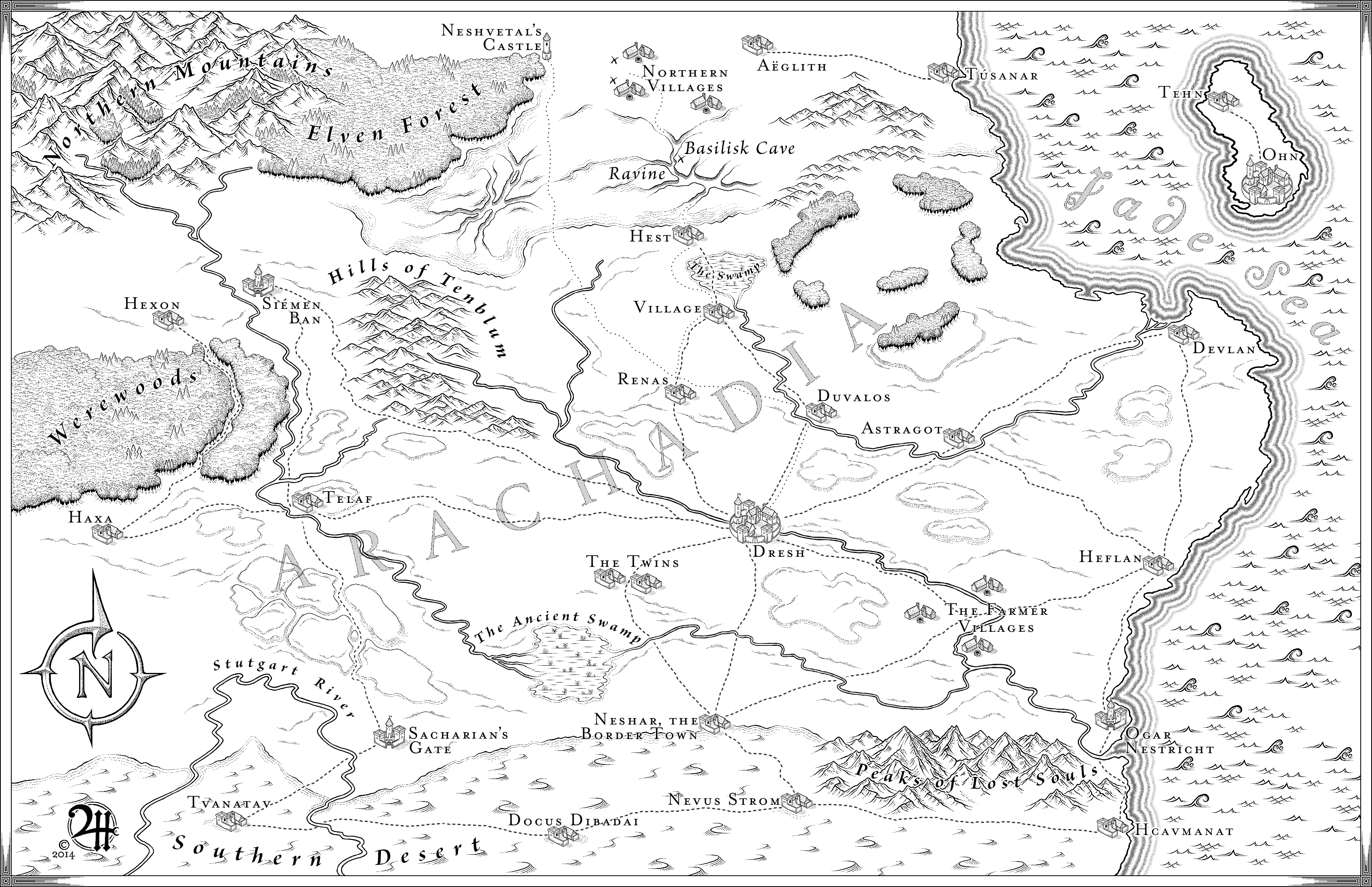 Arachadia: Commission Map for Novel