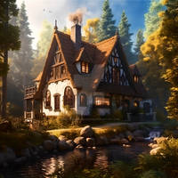 Cottage. Fantasy Art