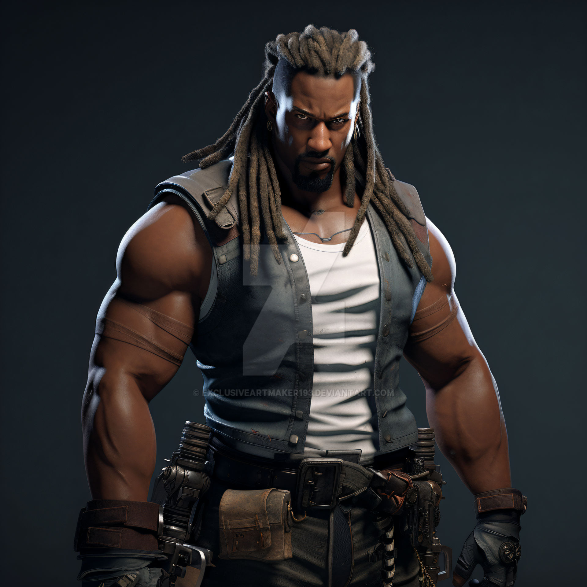 Barret Wallace. FF7. Concept Art by exclusiveartmaker193 on DeviantArt