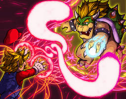 Mario vs Bowser Super Saiyan Battle