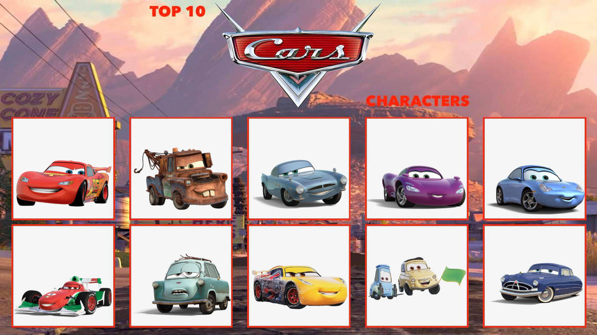 Top 10 Cars Characters by Markendria2007 on DeviantArt
