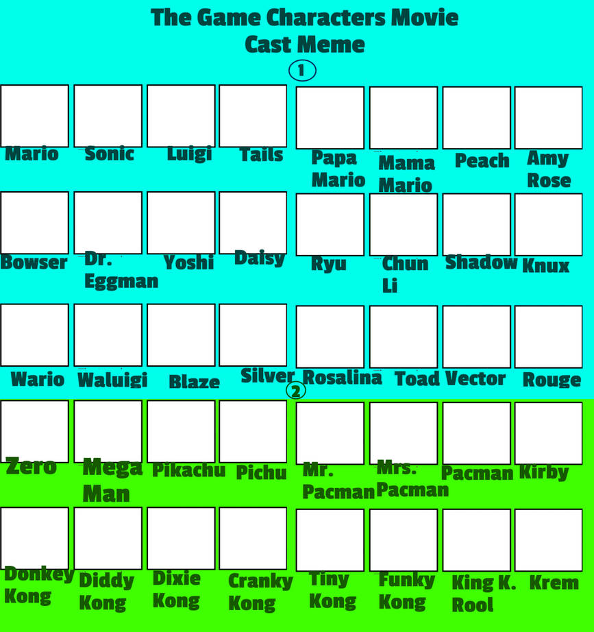 The Game Characters Movie 1 and 2 Cast Meme by Markendria2007 on DeviantArt