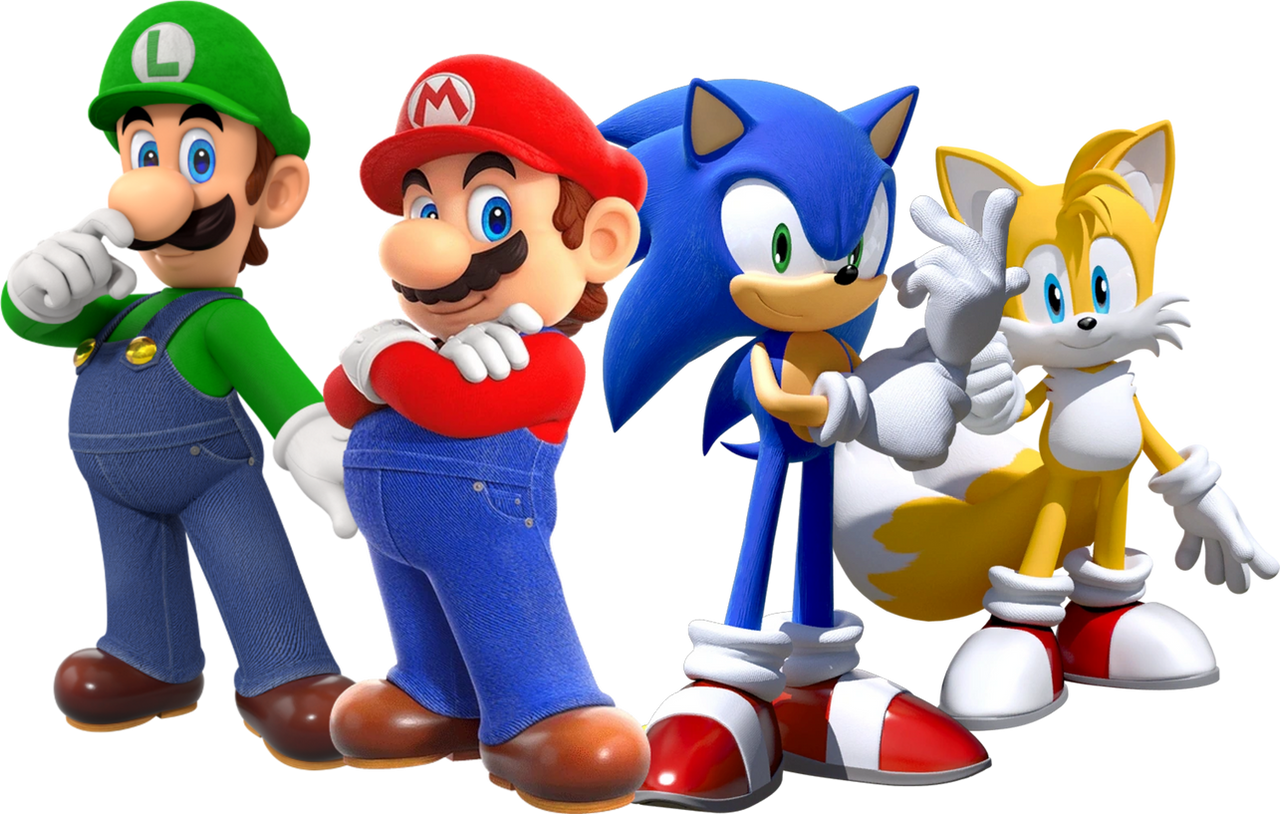 Mario, Sonic, Luigi and Tails by Markendria2007 on DeviantArt