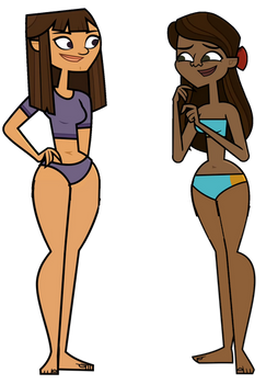 Hannah and Gabby in swimsuits