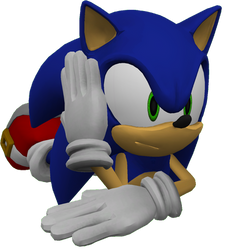 Sonic lying on his belly