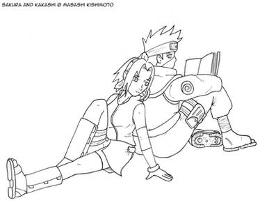 Coloring page - Kakashi e Sakura