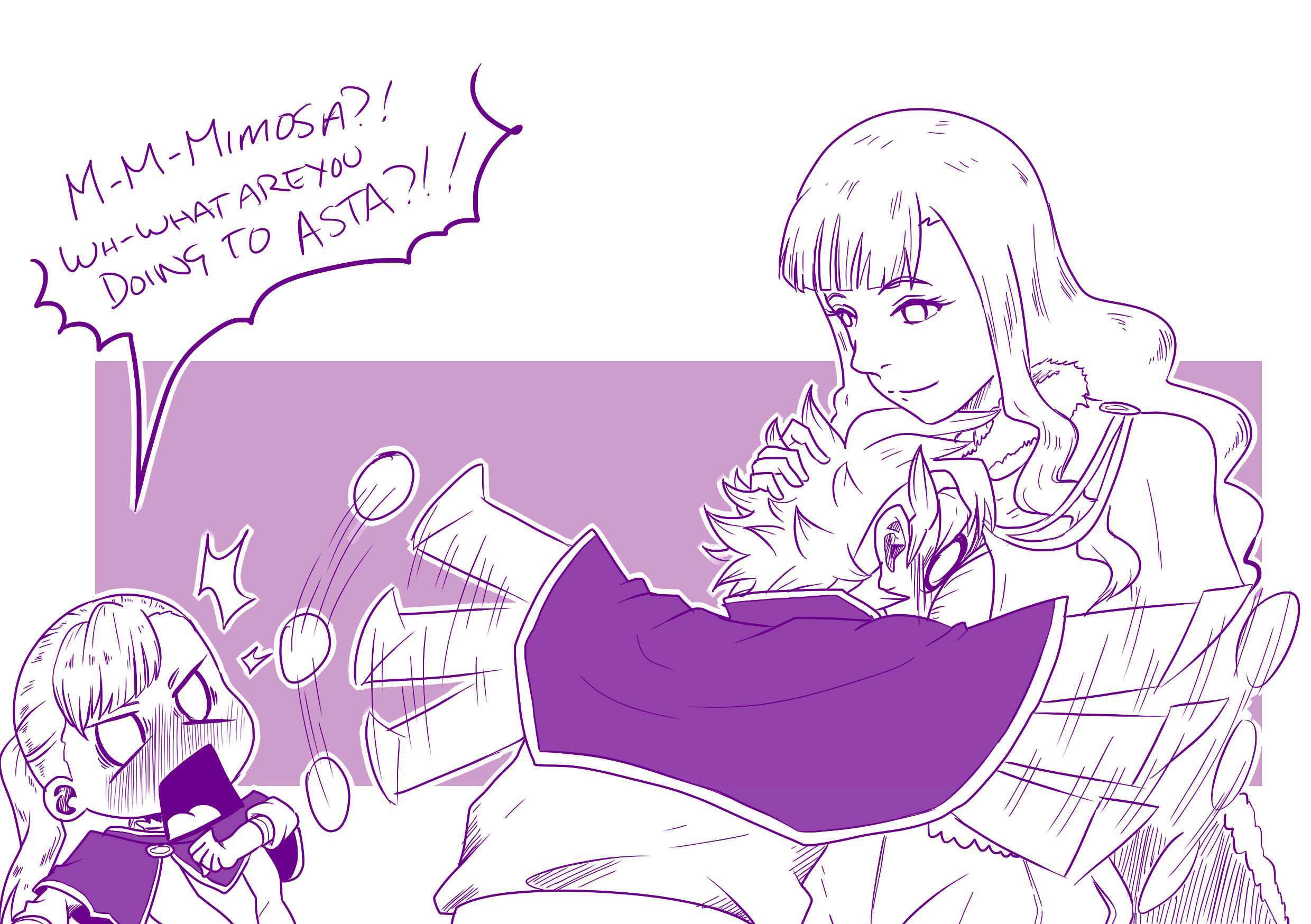 4 Mimosa Hugs Asta And Noelle Is Jealous By Mattwilson83 On Deviantart