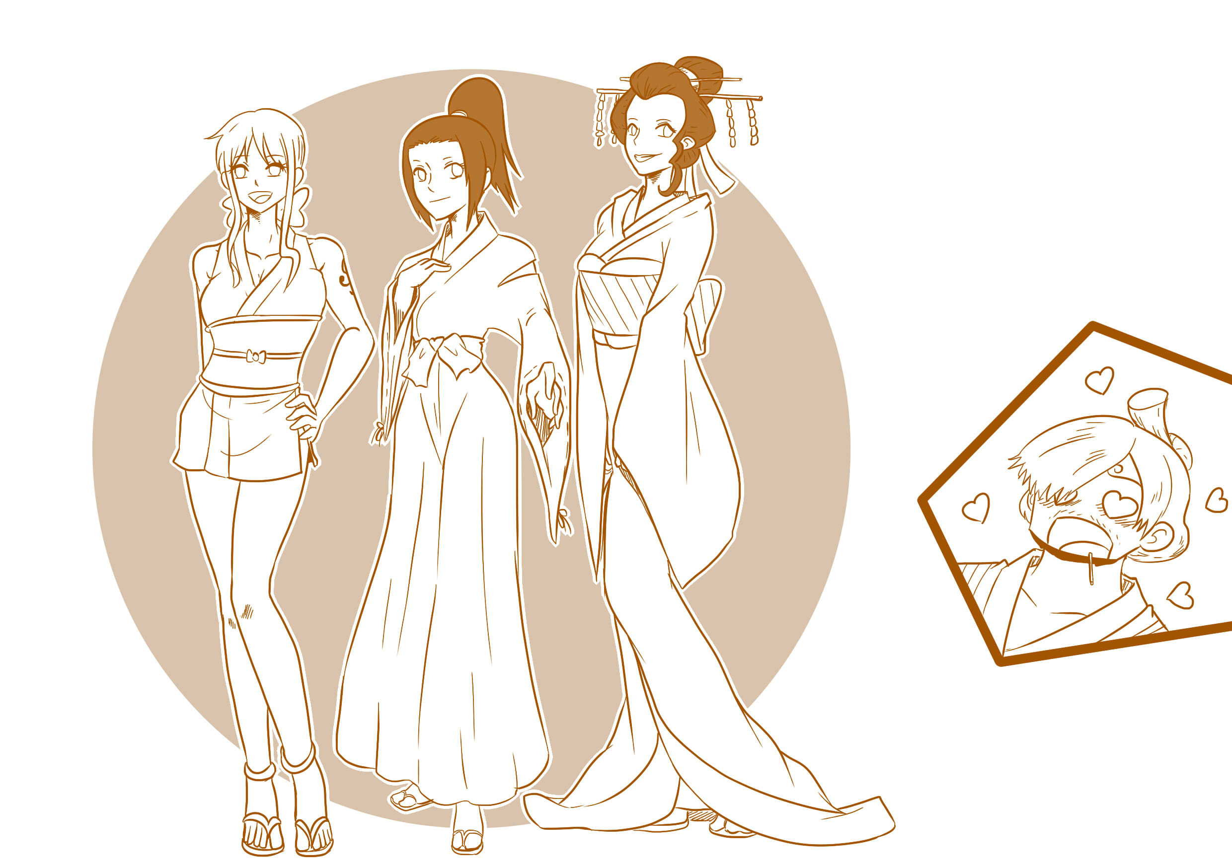 4 One Piece Oc Nemuri Wano Attire W Nami N Robin By Mattwilson On Deviantart