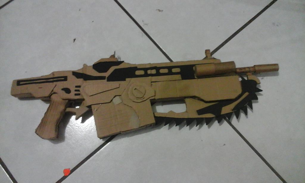 Cardboard R6 Props Cardboard Gears of war lancer prop by Kokun-Z on DeviantArt