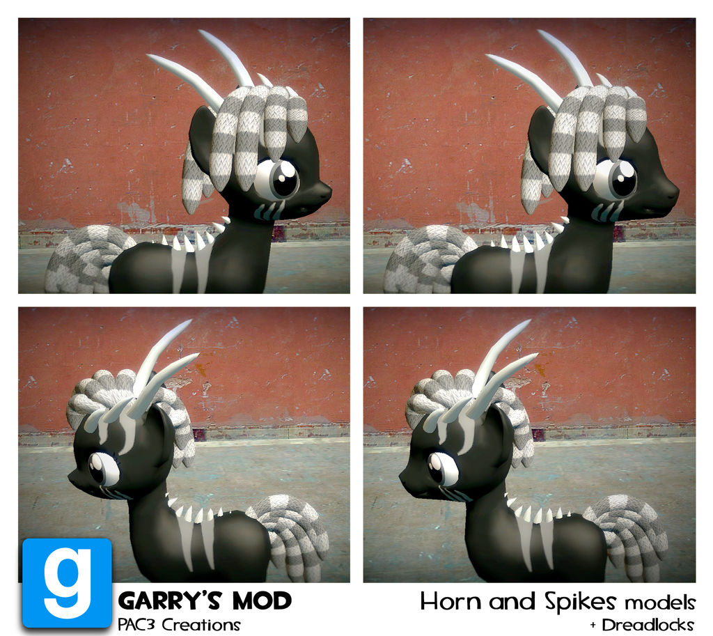 Mlp Dreadlock PAC3 | MLP| Horns and spikes model + Dreadlocks by ElectedPony on ...