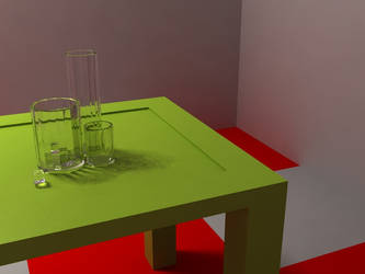 Green Table and Glasses
