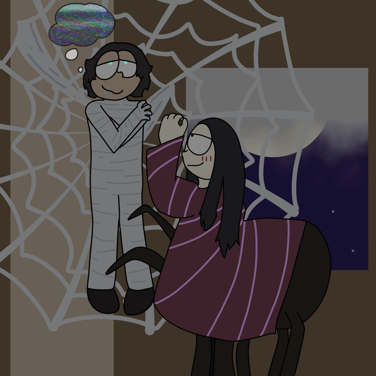 Caught in a web by RascalTheWeirdo on DeviantArt