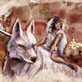 Miyazaki's Mononoke Hime Digital Painting The Wolf