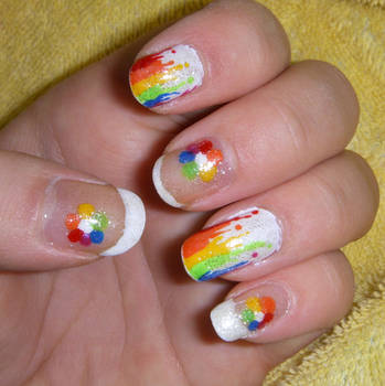 Colourful Drips Nail Art