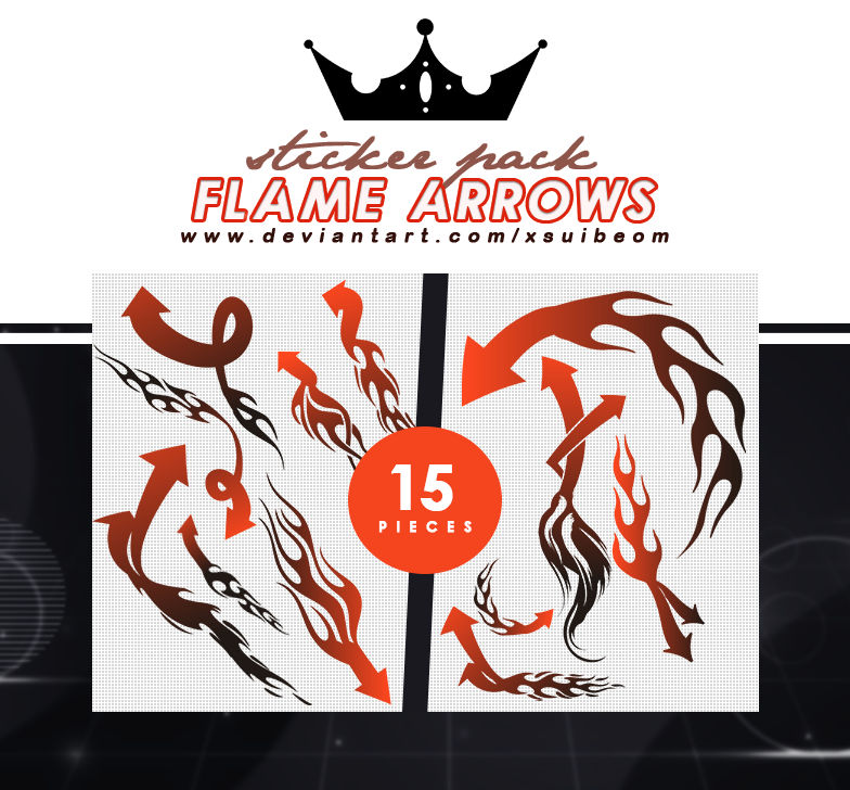 STICKER PACK 36 - FLAME ARROWS by xSuibeom on DeviantArt