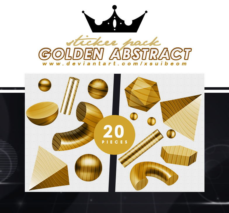 STICKER PACK 40 - GOLDEN ABSTRACT by xSuibeom on DeviantArt