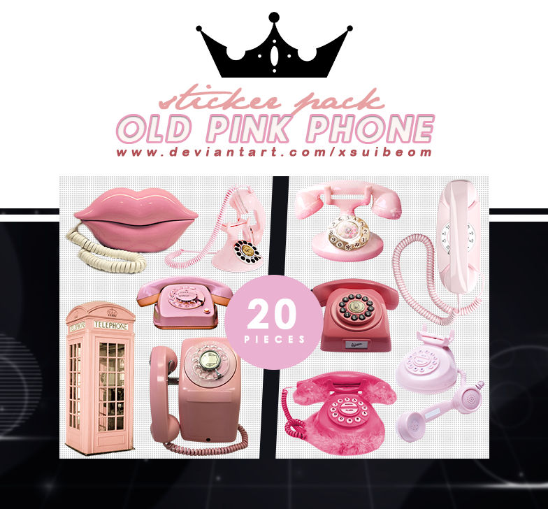 STICKER PACK 58 - OLD PINK PHONE by xSuibeom on DeviantArt