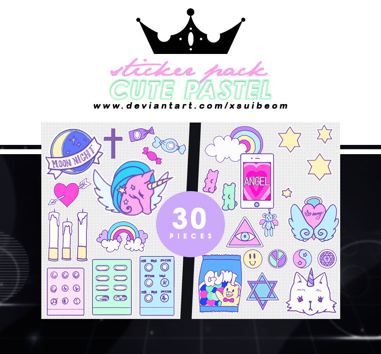 STICKER PACK 67 - CUTE PASTEL by xSuibeom on DeviantArt
