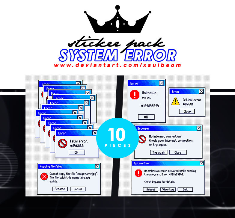 STICKER PACK 77 - SYSTEM ERROR by xSuibeom on DeviantArt