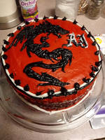 Red and Black Dragon Cake