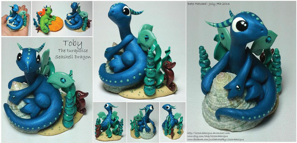 Toby the Turquoise Seashell Dragon