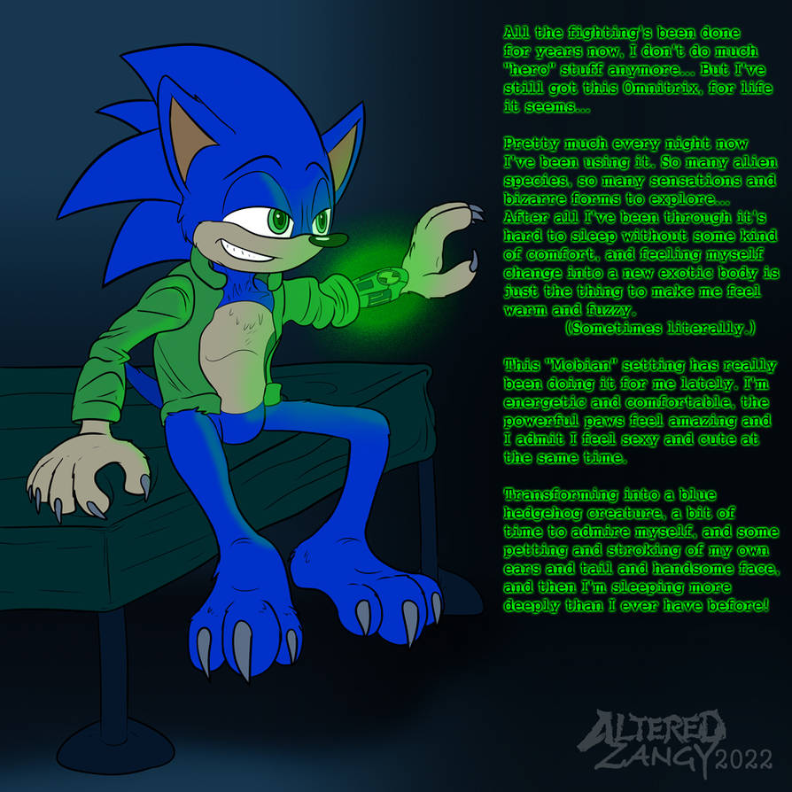 Here's two Ben 10 transformations that are based on sonic and