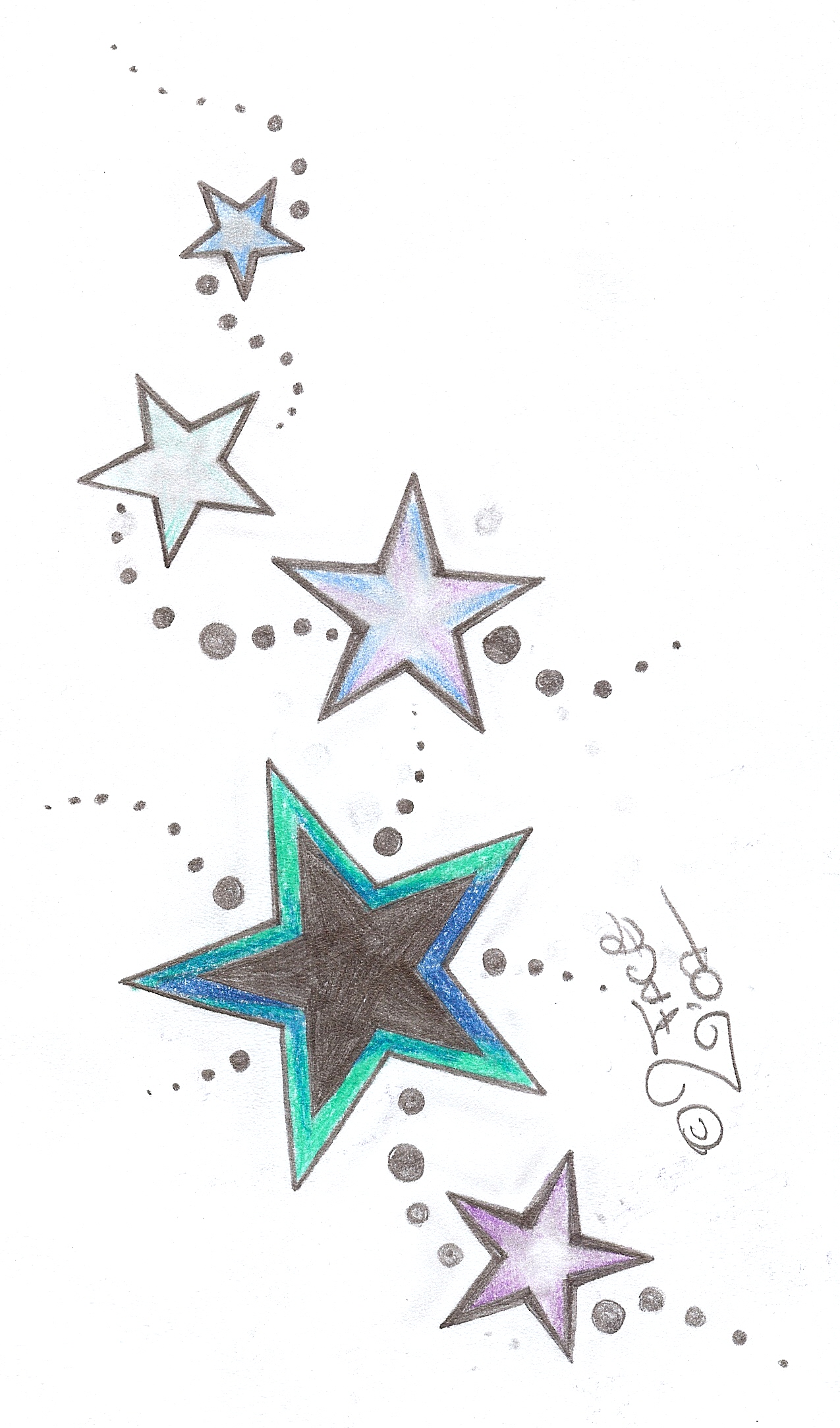 Tattooflash Stars colour Dots